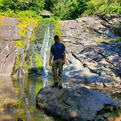 Joey at the Waterfall