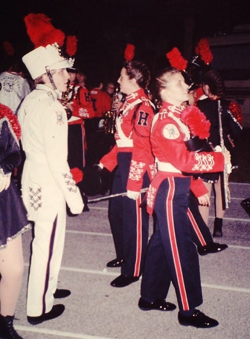 Joey, Kim and Other Students in the Marching Band