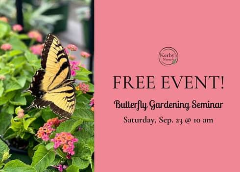 Kerby's Nursery Butterfly Gardening Seminar Fall 2023 Information