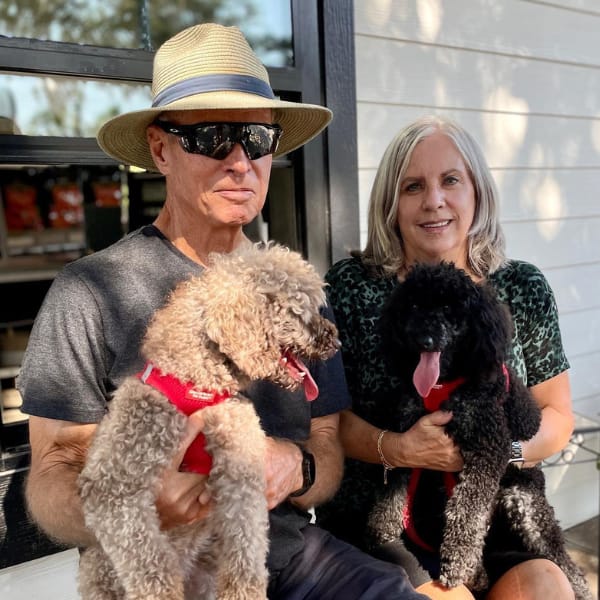 Larry and Vicki Kerby with Their Dogs