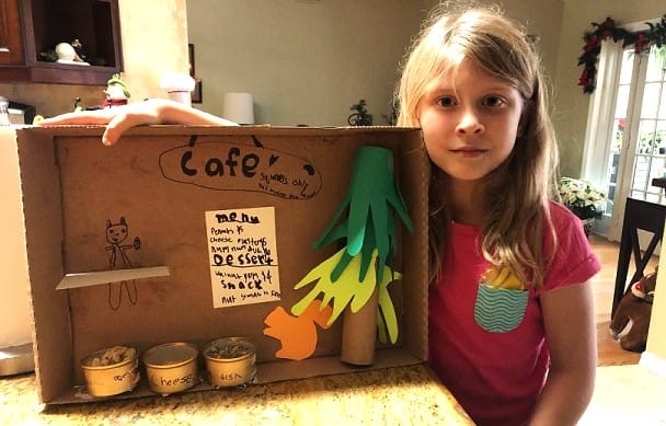 Maddy with Her Squirrel Cafe.